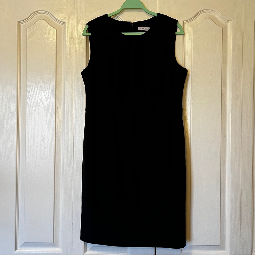 Calvin Klein Black Sleeveless Sheath Dress Size XL Work Office